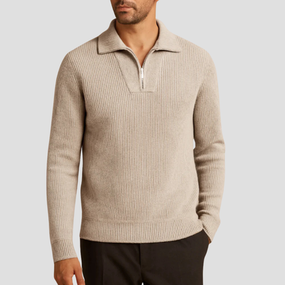 Men’s Ribbed Knit Half-Zip Sweater