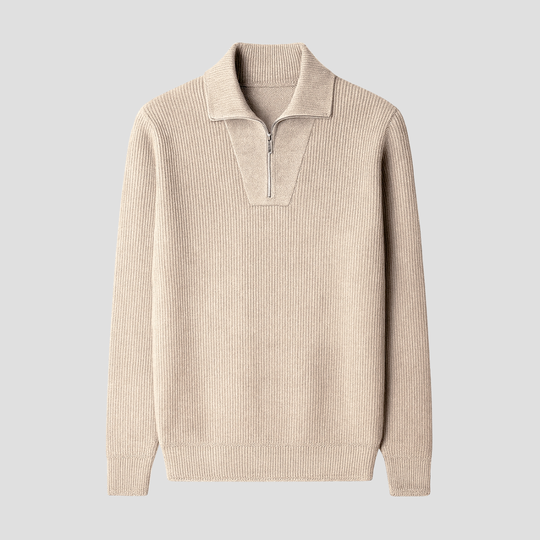 Men’s Ribbed Knit Half-Zip Sweater