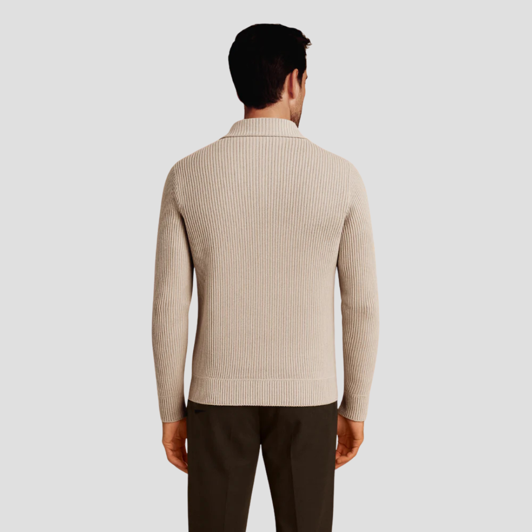 Men’s Ribbed Knit Half-Zip Sweater