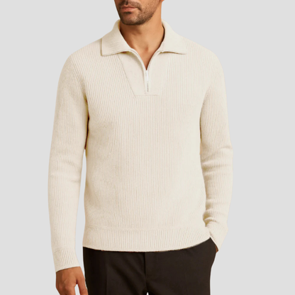 Men’s Ribbed Knit Half-Zip Sweater