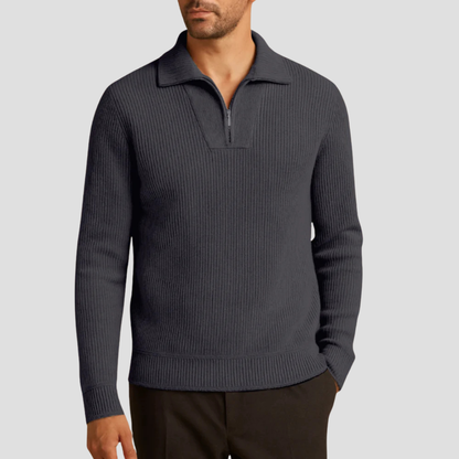 Men’s Ribbed Knit Half-Zip Sweater