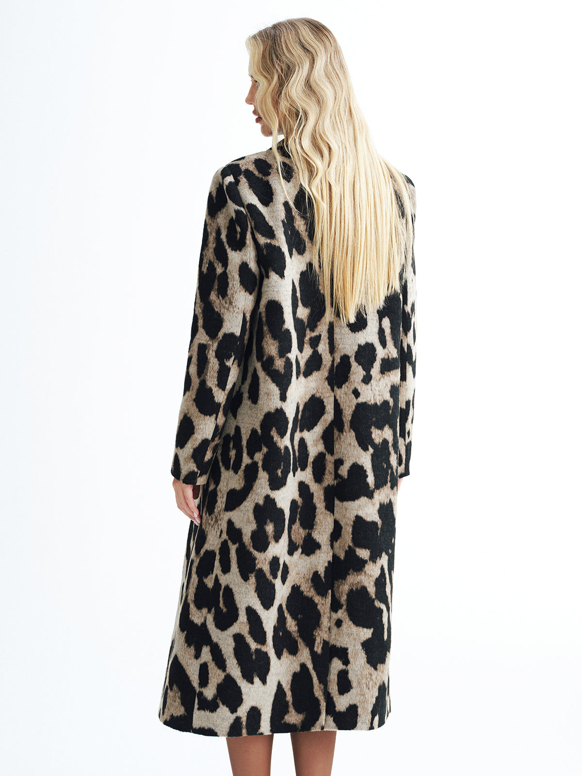 Jaylani | Leopard Print Wool-Blend Double-Breasted Coat