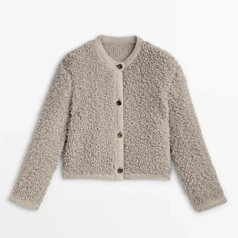 Daphne | Women's Cozy Fleece Button Front Jacket – Warm and Stylish