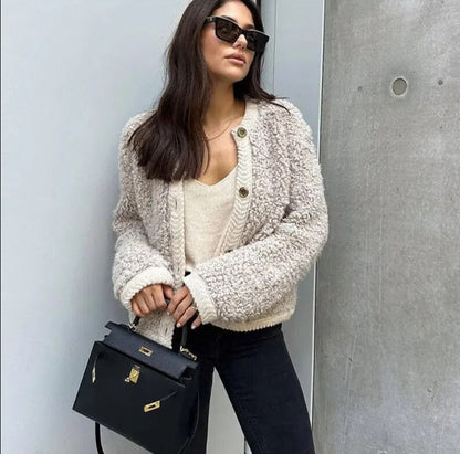 Daphne | Women's Cozy Fleece Button Front Jacket – Warm and Stylish