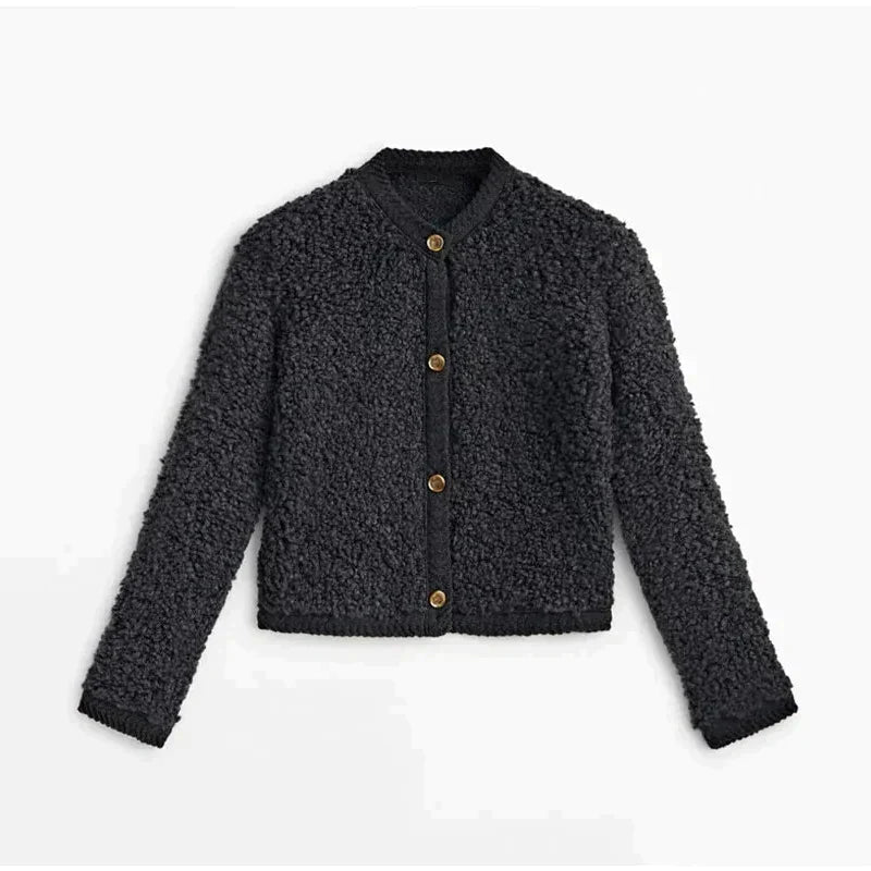 Daphne | Women's Cozy Fleece Button Front Jacket – Warm and Stylish