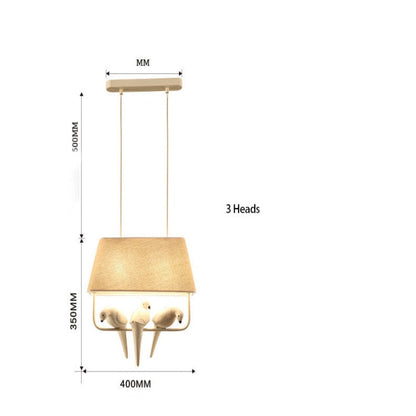 Natural Beige Birdcage Pendant Light