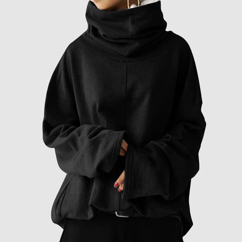 Amelia Wool Oversized Turtleneck Sweater | Tunic Length Drop Shoulder Sweater