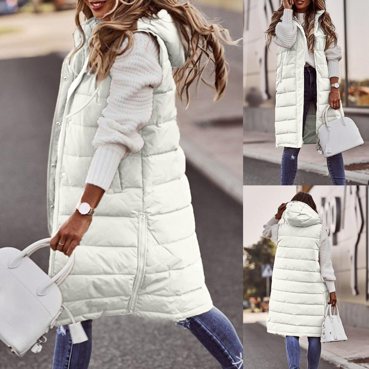 Quilted Vest with Hood and Zip Pockets