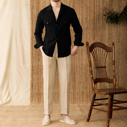 Long Sleeve Shirt - Structured Front & Chest Pocket Storage