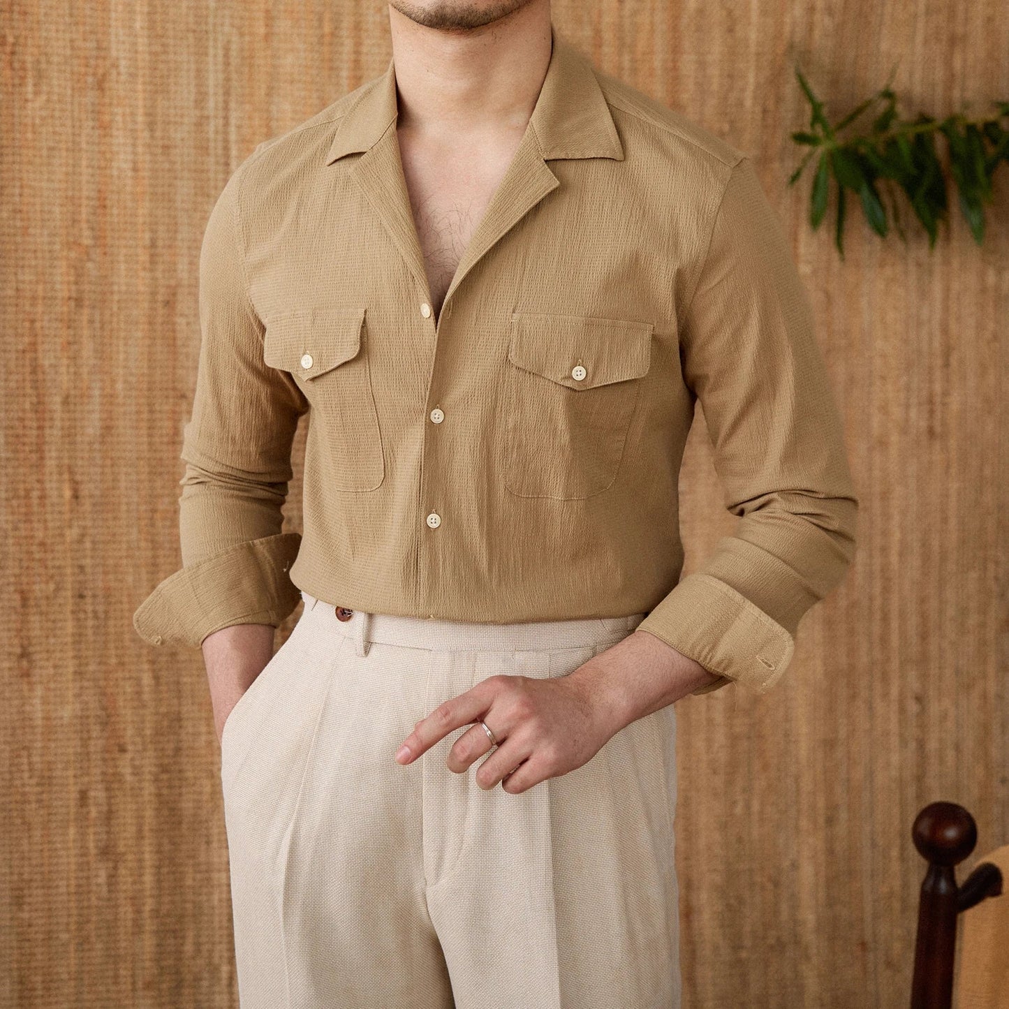 Long Sleeve Shirt - Structured Front & Chest Pocket Storage