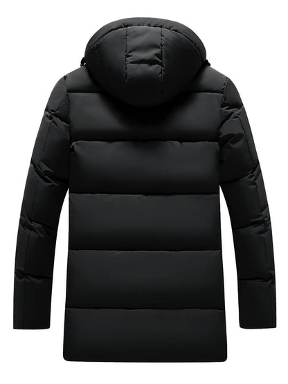 Chris - Long Quilted Men's Winter Coat with Hood