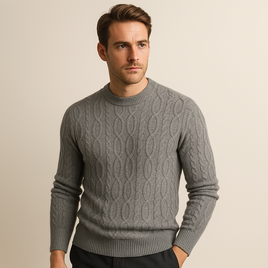 Men’s Slim-Fit Cable Knit Sweater