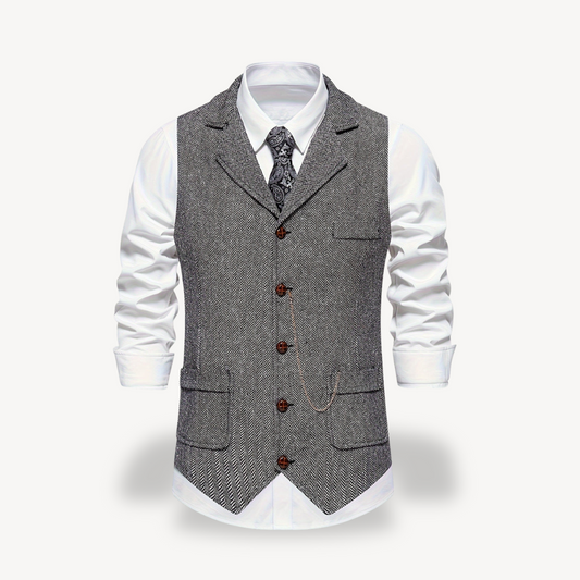 Men’s Herringbone Vest with Chain