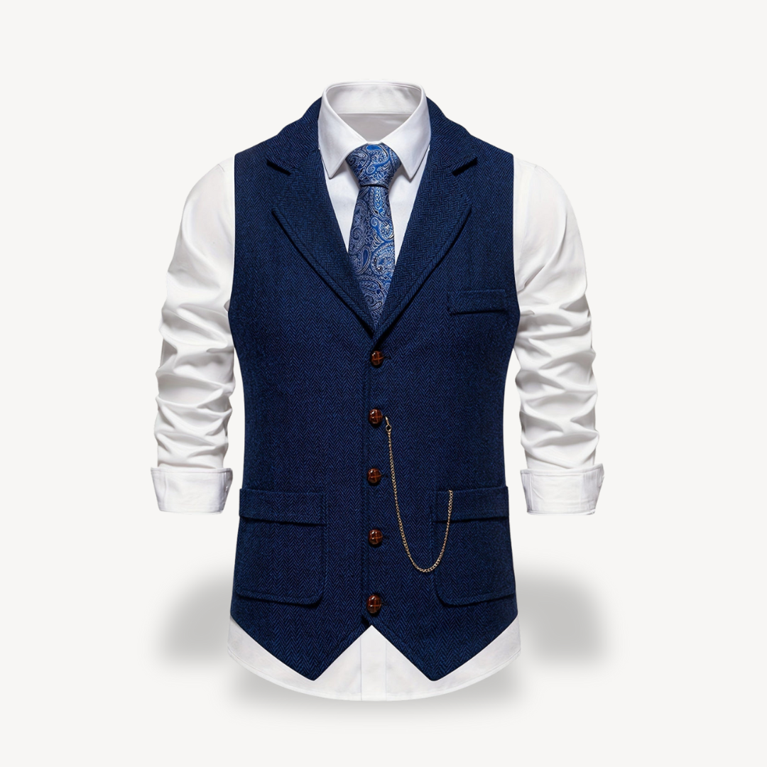 Men’s Herringbone Vest with Chain
