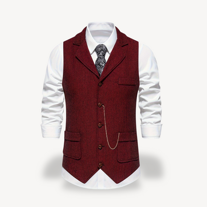 Men’s Herringbone Vest with Chain