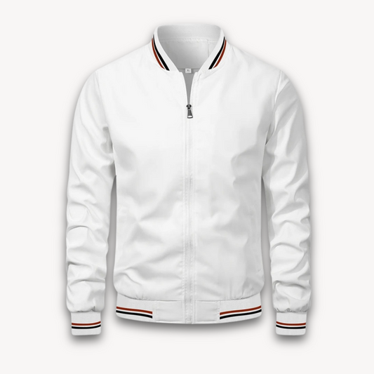 Men’s Minimalist Striped Trim Bomber