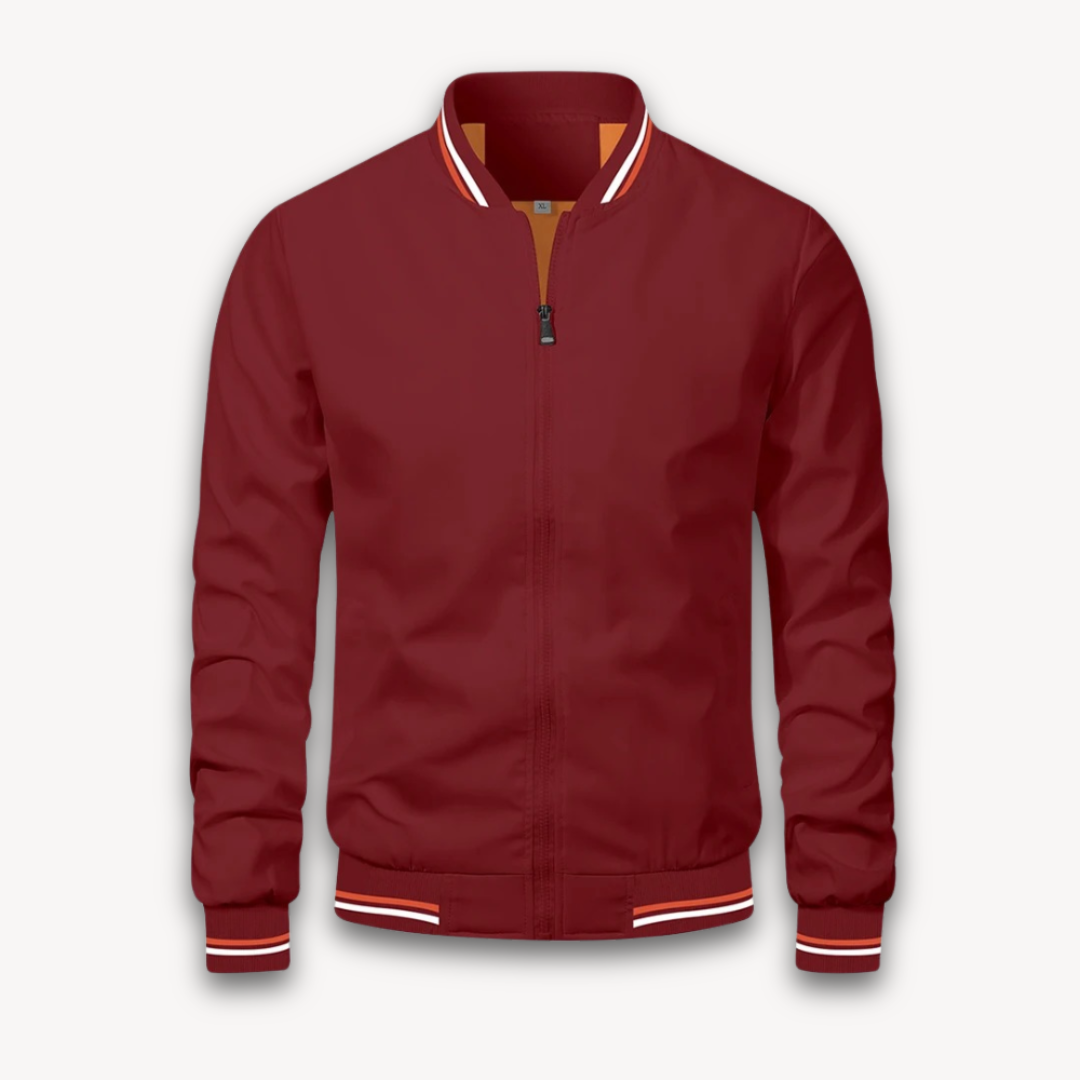 Men’s Minimalist Striped Trim Bomber