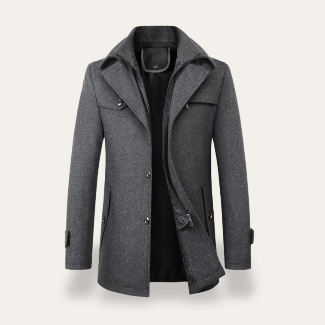 Men’s Double Collar Short Trench Coat
