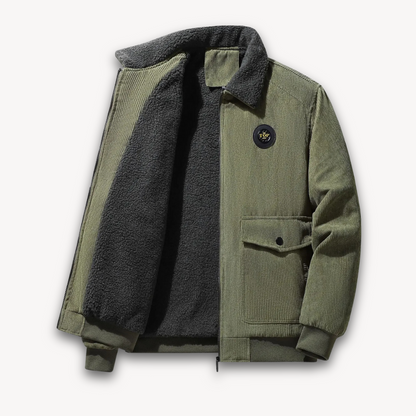 Men’s Corduroy Sherpa Lined Bomber Jacket