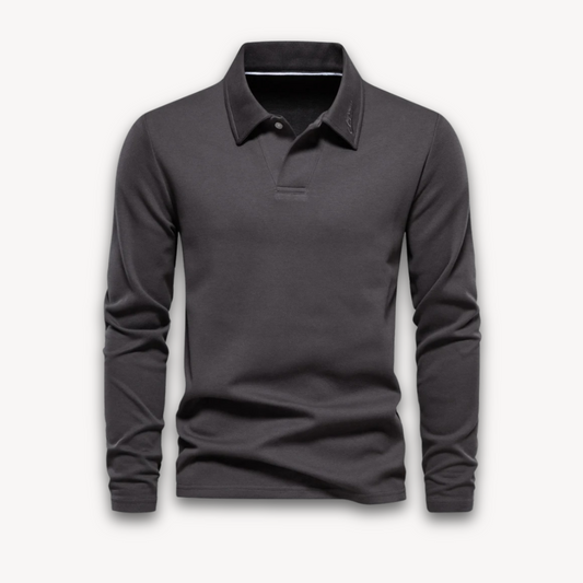 Men’s Minimalist V-Neck Polo Shirt