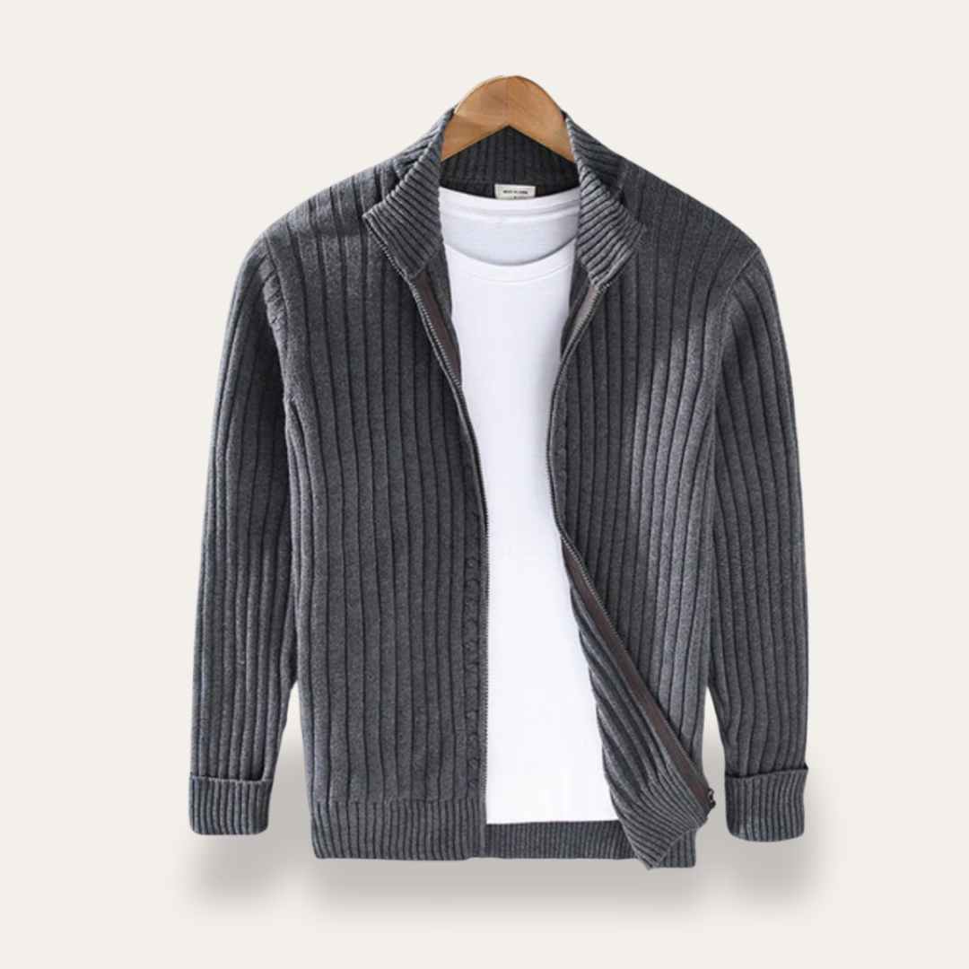 Men’s Casual Ribbed Knit Layering Cardigan