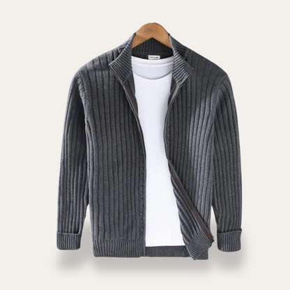 Men’s Casual Ribbed Knit Layering Cardigan