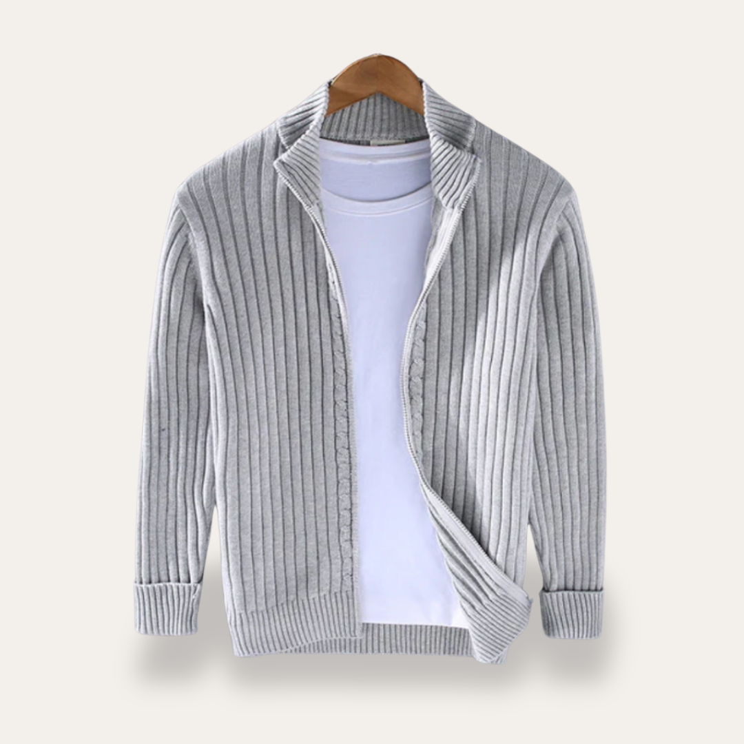 Men’s Casual Ribbed Knit Layering Cardigan