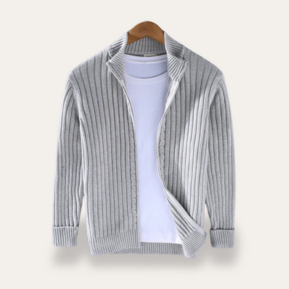 Men’s Casual Ribbed Knit Layering Cardigan