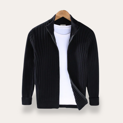 Men’s Casual Ribbed Knit Layering Cardigan