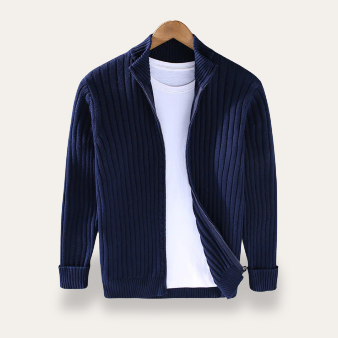 Men’s Casual Ribbed Knit Layering Cardigan
