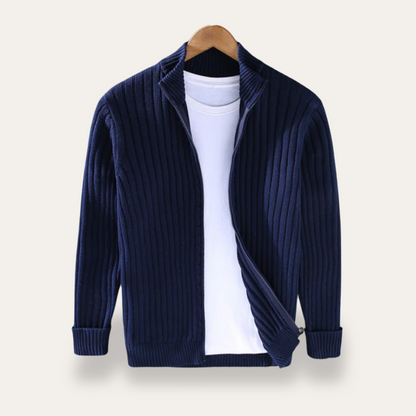 Men’s Casual Ribbed Knit Layering Cardigan