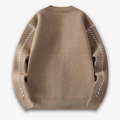 Men’s Decorative Stitch V-Neck Cardigan