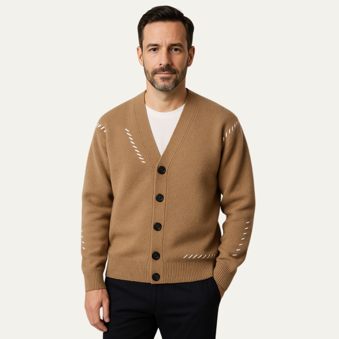 Men’s Minimalist V-Neck Cardigan