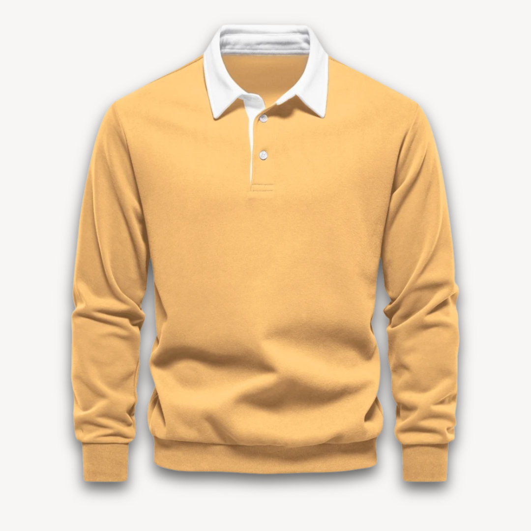 Men’s Classic Rugby Shirt with Contrast Collar