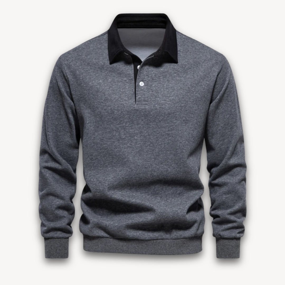 Men’s Classic Rugby Shirt with Contrast Collar