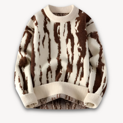 Men’s Abstract Jacquard Crewneck Sweater