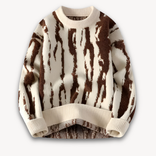 Men’s Abstract Jacquard Crewneck Sweater