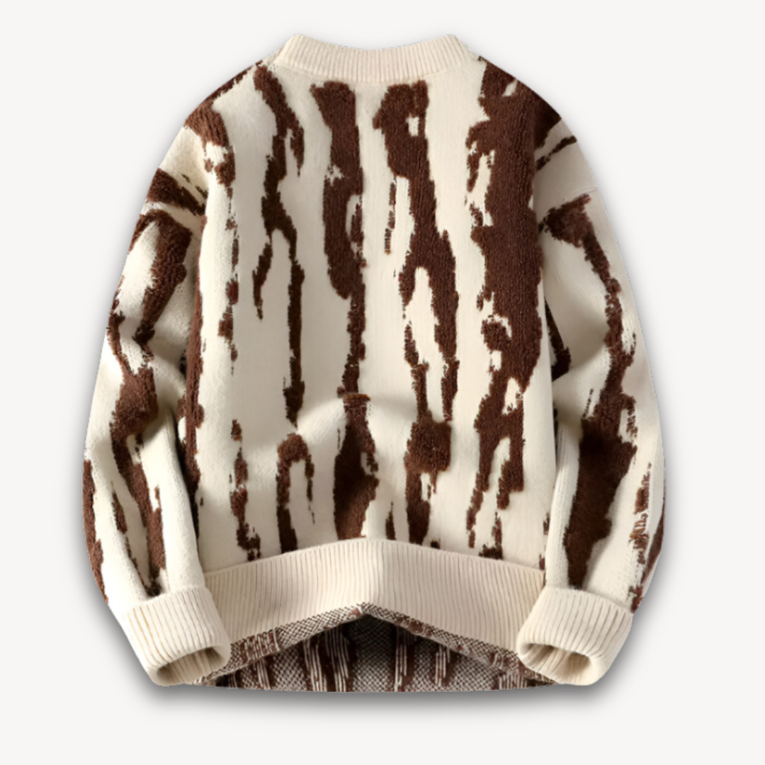 Men’s Abstract Jacquard Crewneck Sweater