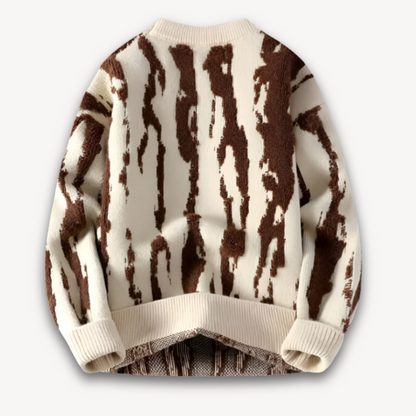 Men’s Abstract Jacquard Crewneck Sweater