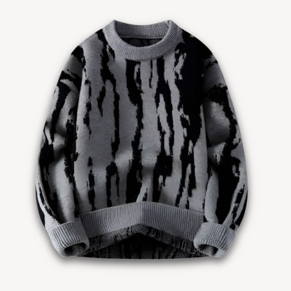 Men’s Abstract Jacquard Crewneck Sweater