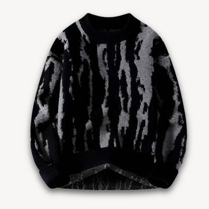 Men’s Abstract Jacquard Crewneck Sweater
