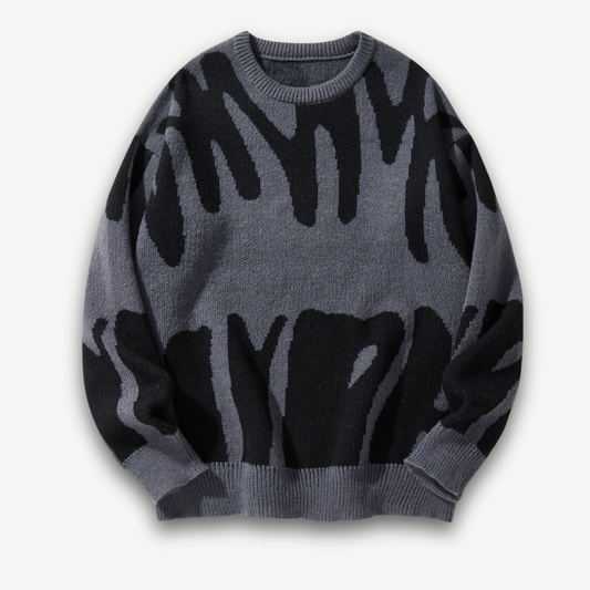 Men’s Abstract Jacquard Knit Sweater