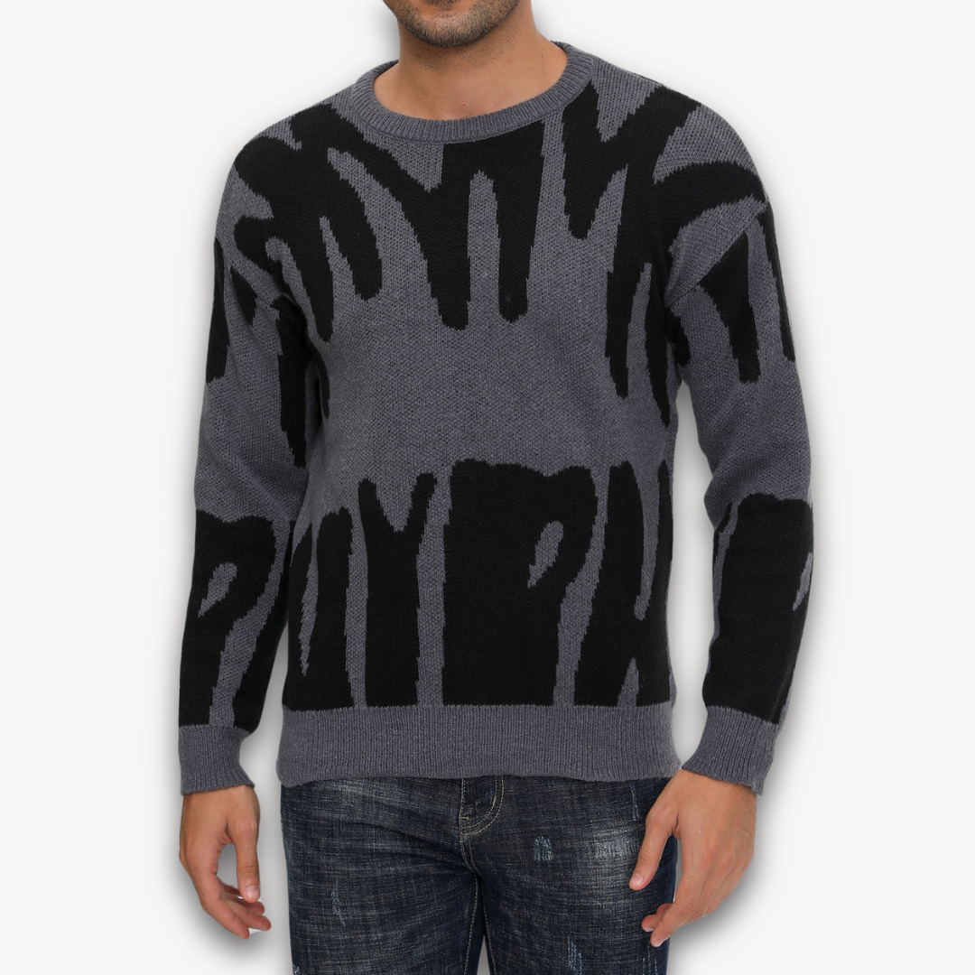 Men’s Abstract Jacquard Knit Sweater