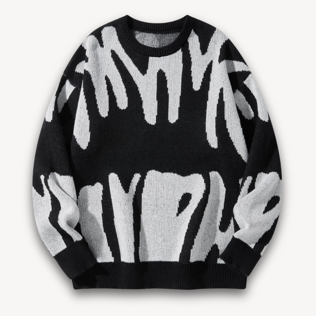 Men’s Abstract Jacquard Knit Sweater