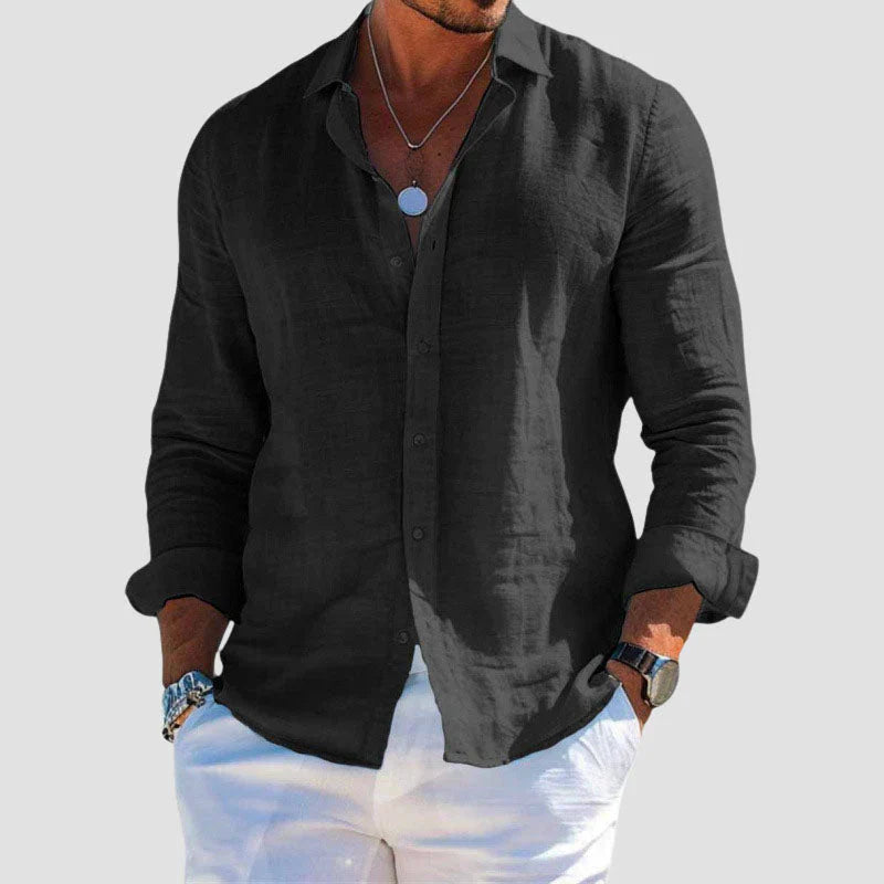 Casual Cotton Long-Sleeve Shirt – Classic Comfortable Style