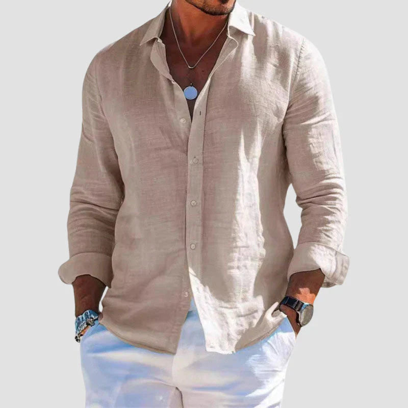Casual Cotton Long-Sleeve Shirt – Classic Comfortable Style