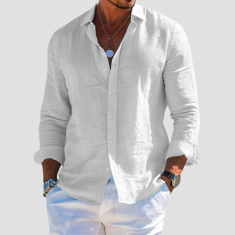 Casual Cotton Long-Sleeve Shirt – Classic Comfortable Style