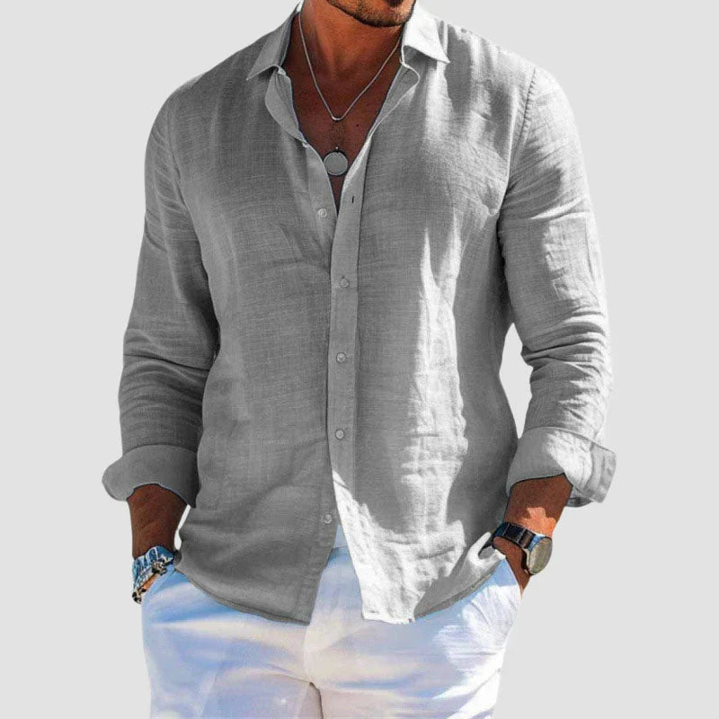 Casual Cotton Long-Sleeve Shirt – Classic Comfortable Style