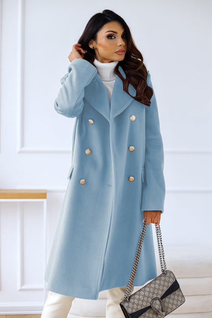 Loretta | Women’s Winter Wool Coat – Chic Double-Breasted Trench Design