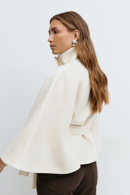 LorezaCape | Elegant Chic Women's Winter Cape Coat with High Collar
